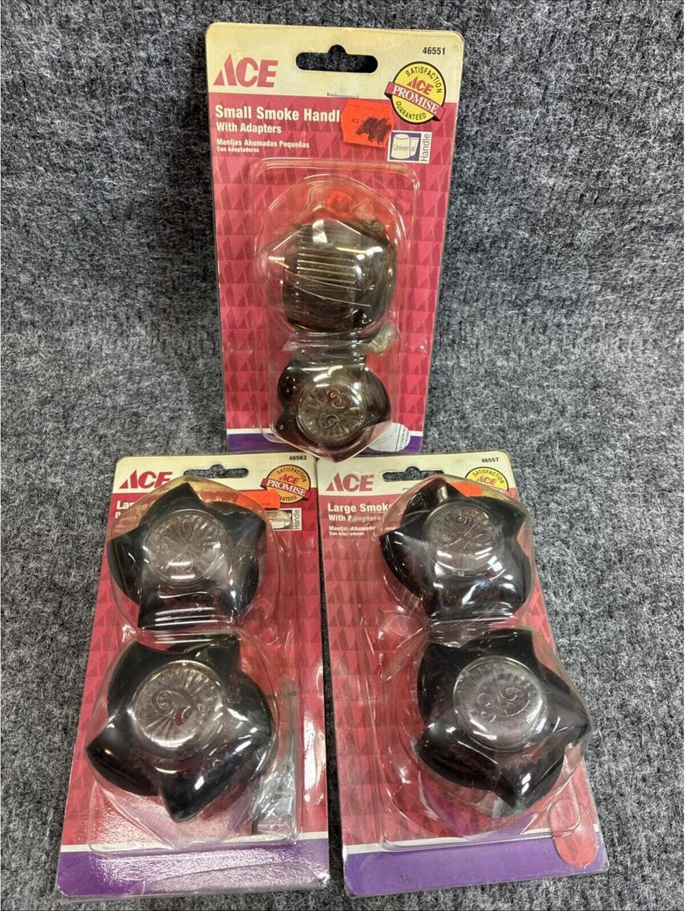 ACE Small Large Smoke Facuet Handles Lot 46551 46557 46563